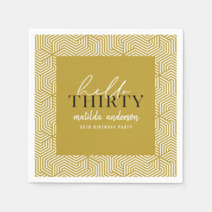 Modernes geometrisches und skritisches 30. Party Serviette
