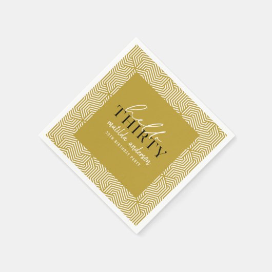 Modernes geometrisches und skritisches 30. Party Serviette (Ecke)