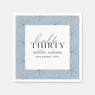 Modernes geometrisches und skritisches 30. Party Serviette