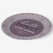 Modernes geometrisches und skritisches Party 40. Pappteller (Schrägansicht)