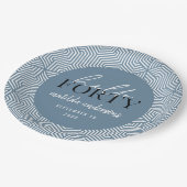 Modernes geometrisches und skritisches Party 40. Pappteller (Schrägansicht)