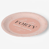 Modernes geometrisches und skritisches Party 40. Pappteller (Schrägansicht)