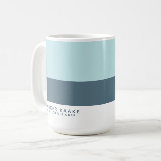 Modernes geometrisches Unternehmen Blue Kaffeetasse (Vorderseite Links)