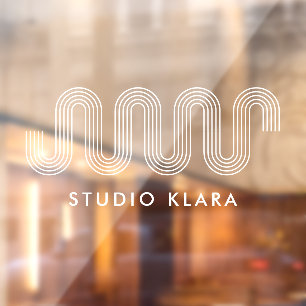 Modernes geometrisches Wave Boho Line Art Business Fensteraufkleber