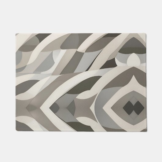 Modernes geometrisches Wave Gemustert Fußmatte (Vorderseite)