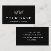 Modernes Geometrisches Wave Software Developer Tec Visitenkarte (Vorne/Hinten)