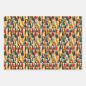 Modernes geometrisches Weihnachtsbaummuster Geschenkpapier Set (Vorderseite)
