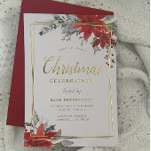 Modernes geometrisches Weihnachtsfest - Party Gold Folieneinladung