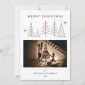 Modernes geometrisches WeihnachtsFoto Feiertagskarte (Vorderseite)