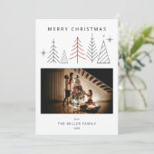 Modernes geometrisches WeihnachtsFoto Feiertagskarte (Stehend Vorderseite)
