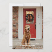 Modernes geometrisches WeihnachtsFoto Feiertagskarte (Rückseite)