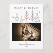 Modernes geometrisches WeihnachtsFoto Feiertagspostkarte (Vorderseite)