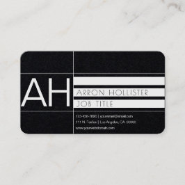 Modernes geometrisches weißes Print/Premium Black Visitenkarte