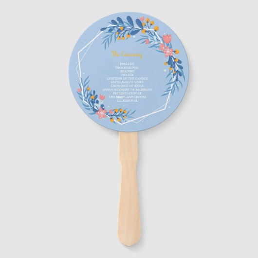 Modernes geometrisches, weißes Rahmen, rosa Blüten Fächer (Rückseite)