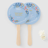 Modernes geometrisches, weißes Rahmen, rosa Blüten Fächer (Vorne und Hinten)