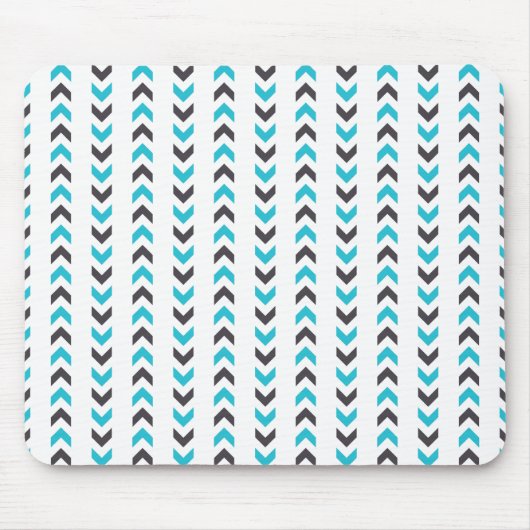 Modernes geometrisches weißes u. blaues mousepad (Vorne)