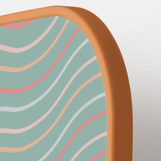 Modernes geometrisches Wellenmuster Pickleball Schläger (Linke Seite)