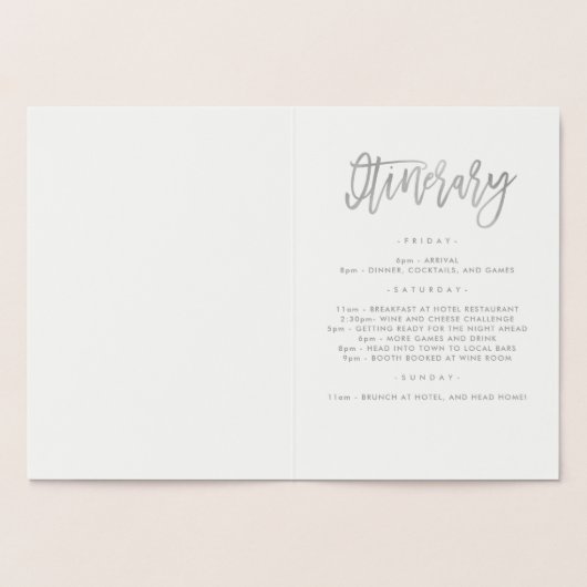 Modernes geometrisches Wochenende Folienkarte (Innenseite)