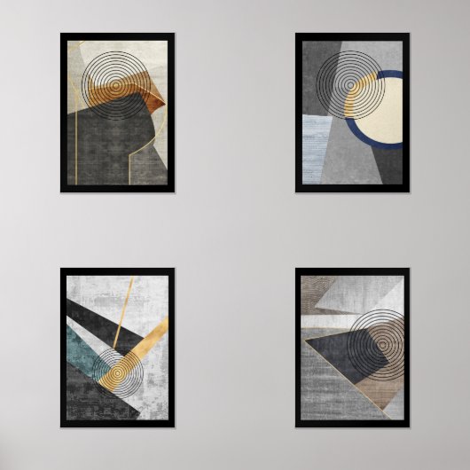 Modernes geometrisches Zeichnend Wall-Art-Set Grap Bilderwand Sets (Vorderseite)