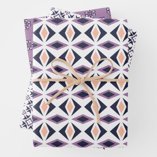 Modernes Geos Lila Serie 2 Set von Wrapping Paper Geschenkpapier Set (Beispiel)