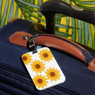 Modernes Gepäckanhänger für Reisende mit Blumenmus