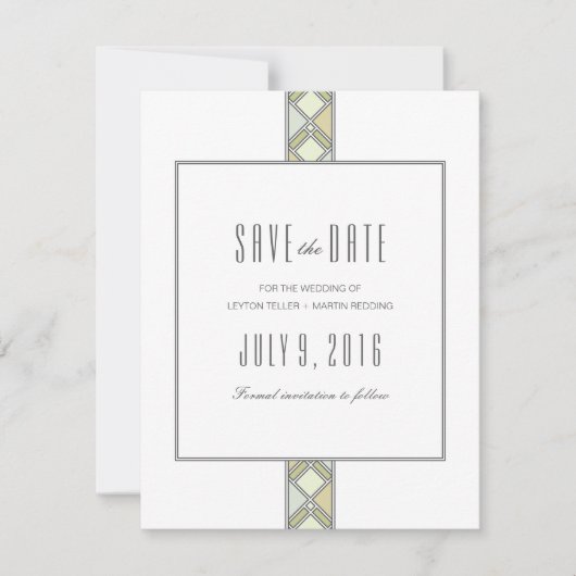 Modernes gepolstertes Muster Save the Date (Vorderseite)