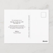 Modernes, gerade verheiratetes Script-Hochzeitsskr Postkarte (Rückseite)