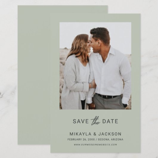 Modernes Gerahmtes Foto Save the Date (Vorne/Hinten)