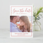 Modernes Gerahmtes Foto Save the Date einladen | R (Stehend Vorderseite)