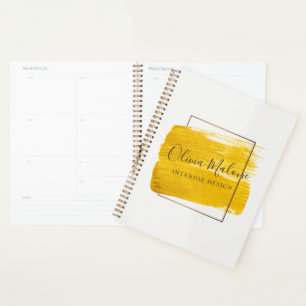 Modernes Gerahmtes Gold Watercolor Paint Splash Pl Planer