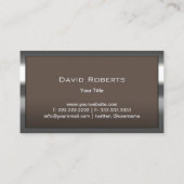 Modernes Gerahmtes Monogramm aus Metall, braun Visitenkarte (Rückseite)