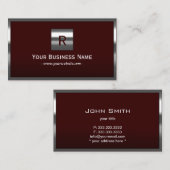 Modernes Gerahmtes Monogramm  Visitenkarte (Vorne/Hinten)