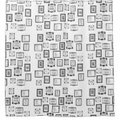 Modernes Gerahmtes Schwarz-weißes Quotes-Muster Duschvorhang (Vorderseite)