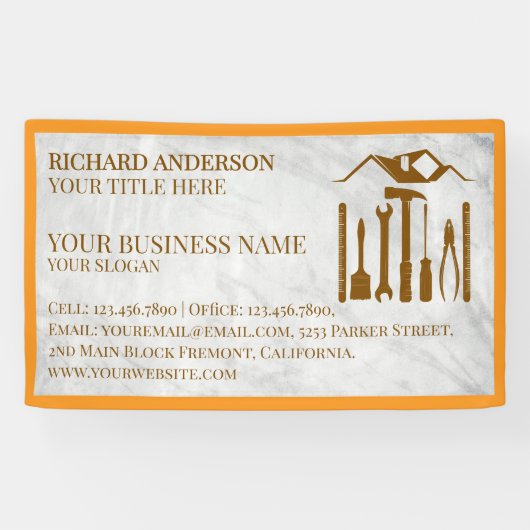 Modernes Gerät zur Reparatur von Auto aus weißem M Banner (Horizontal)