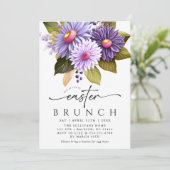 Modernes Gerbera Lilac Floral Oaster Brunch Einladung (Stehend Vorderseite)