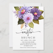 Modernes Gerbera Lilac Floral Oaster Brunch Einladung (Vorderseite)