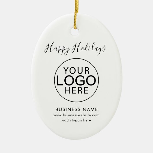 Modernes Geschäft-Logo und QR-Code-Script Weihnach Keramik Ornament (Vorne)
