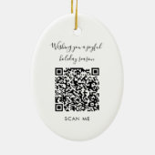 Modernes Geschäft-Logo und QR-Code-Script Weihnach Keramik Ornament (Hinten)