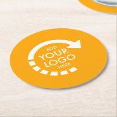 Modernes Geschäft mit benutzerdefinierten Logos | Runder Pappuntersetzer (Angewinkelt)