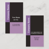 Modernes Geschäfts-Karte ~ lila u. schwarze Karos Visitenkarte (Vorne/Hinten)