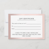 MODERNES GESCHÄFTSBESCHEINIGUNG (Rückseite)