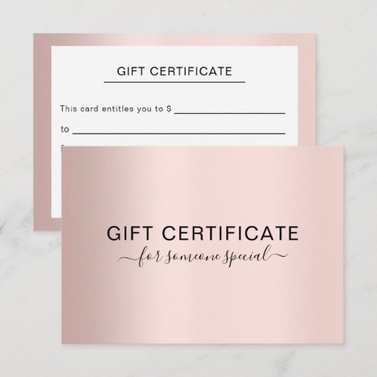 MODERNES GESCHÄFTSBESCHEINIGUNG (Vorne/Hinten)