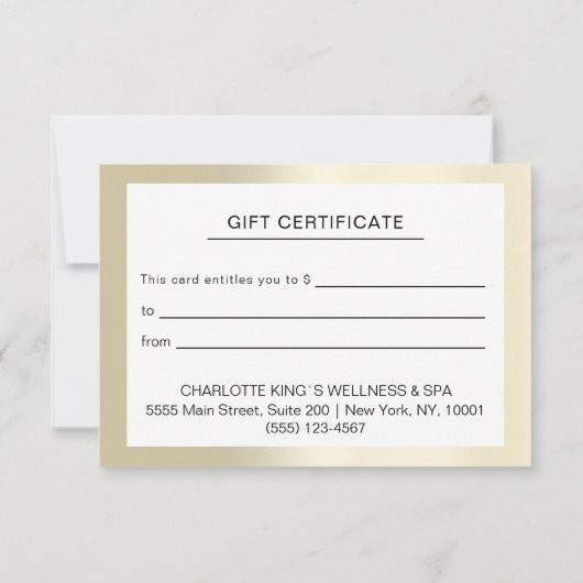 MODERNES GESCHÄFTSBESCHEINIGUNG (Rückseite)