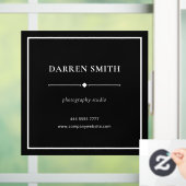 Modernes Geschäftsbüro Name White auf Black Fensteraufkleber (Zuhause)