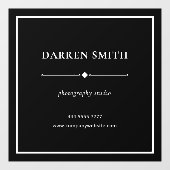 Modernes Geschäftsbüro Name White auf Black Fensteraufkleber (Blatt)