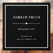 Modernes Geschäftsbüro Name White auf Black Fensteraufkleber (Blatt 2)