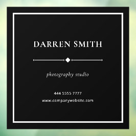 Modernes Geschäftsbüro Name White auf Black Fensteraufkleber