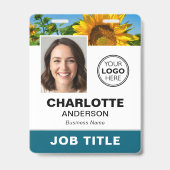 Modernes Geschäftslogo-ID-Photo mit QR-Code in Tea Ausweis (Vorderseite)