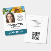 Modernes Geschäftslogo-ID-Photo mit QR-Code in Tea Ausweis (Vorder- & Rückseite)