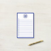 Modernes Geschäftslogo Navy Blau To-Do-Liste Post-it Klebezettel (Auf Schreibtisch)